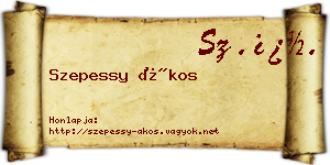 Szepessy Ákos névjegykártya